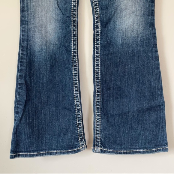 Silver Denim Jeans Embroidered Embellished White Thread Suki Bootcut Size 29x30 - Picture 5 of 14